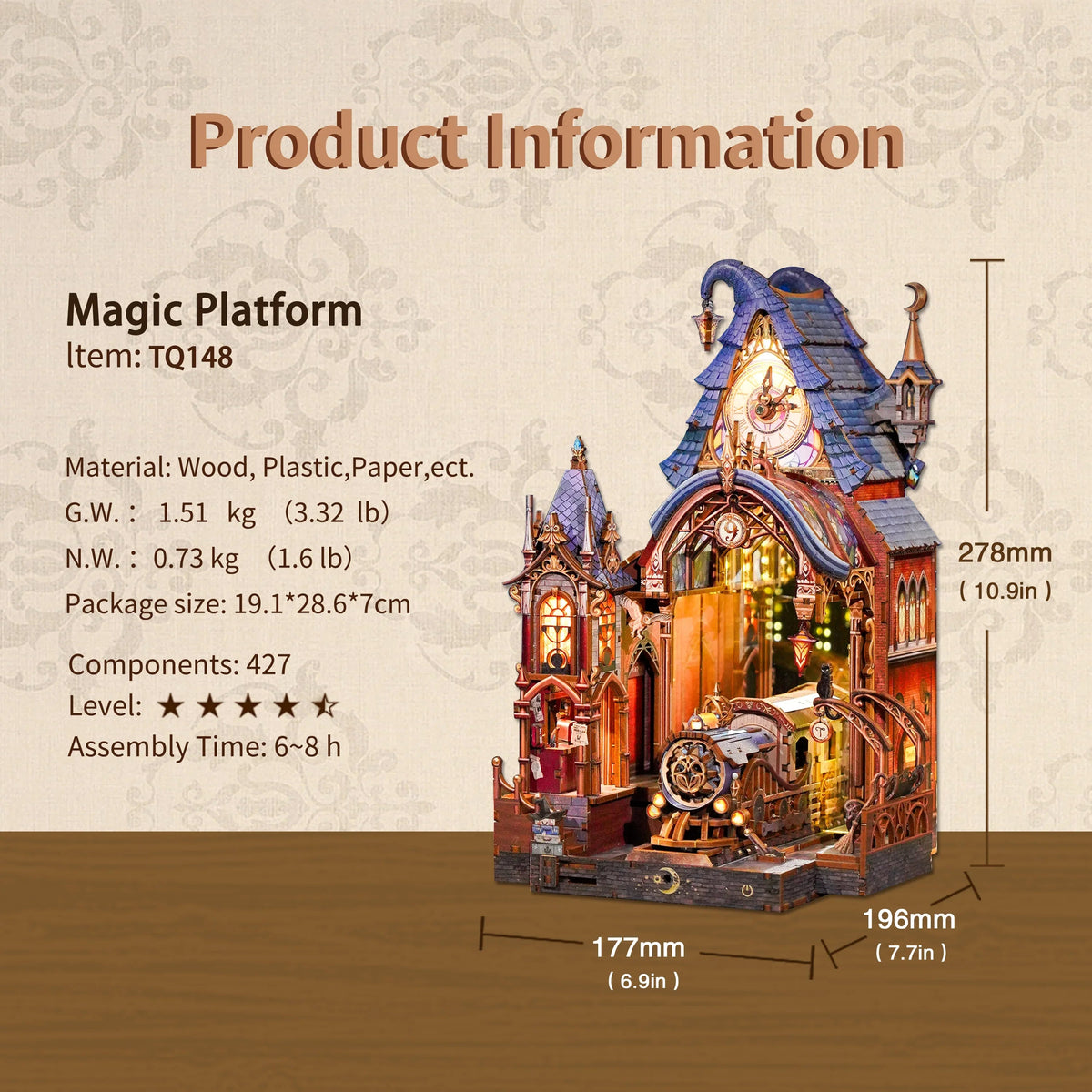 3D Wooden Puzzle DIY Book Nook Kit (Magic Platform)