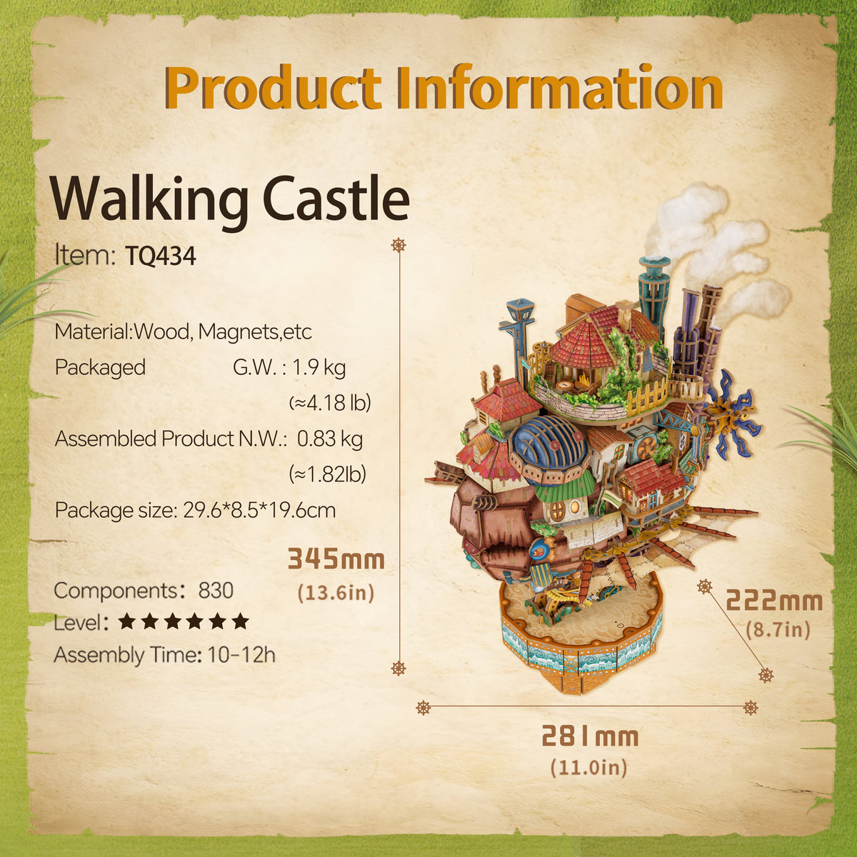 DIY 3D Puzzle Transmission Model Kit (Walking Castle)